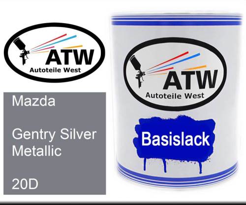 Mazda, Gentry Silver Metallic, 20D: 1L Lackdose, von ATW Autoteile West.